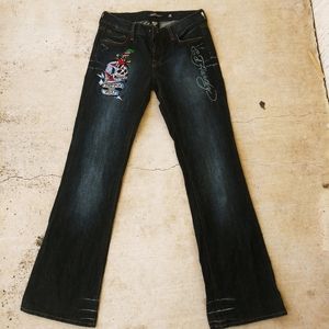 Ed Hardy tattoo jeans